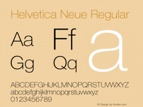 Helvetica Neue Regular 001.003 Font Sample