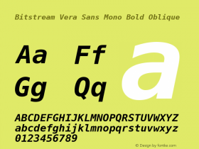 Bitstream Vera Sans Mono Bold Oblique Release 1.10图片样张