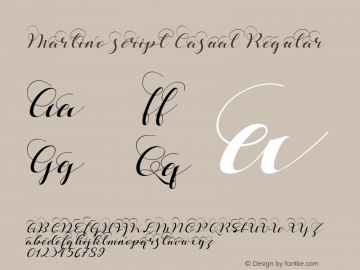 Martino script Casual Regular Version 001.001 Font Sample
