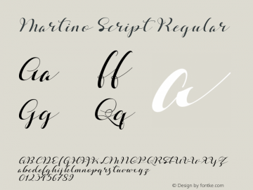 Martino Script Regular Version 1.000 Font Sample