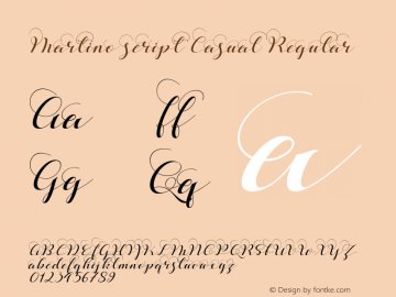 Martino script Casual Regular Unknown Font Sample