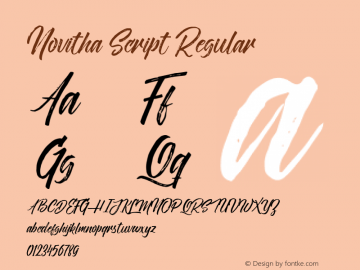 Novitha Script Regular Version 0.000 Font Sample