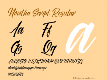 Novitha Script Regular Version 0.000 Font Sample