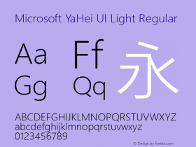 Microsoft YaHei UI Light Regular Version 1.00图片样张