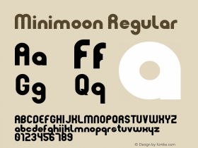 Minimoon Regular Unknown Font Sample