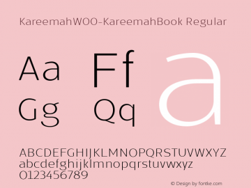 KareemahW00-KareemahBook Regular Version 1.00 Font Sample