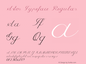 Astor Typeface Regular Version 1.00 April 11, 2015, initial release图片样张