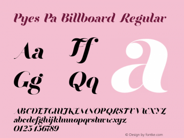 Pyes Pa Billboard Regular Version 1.000 Font Sample