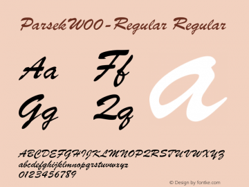 ParsekW00-Regular Regular Version 1.00 Font Sample