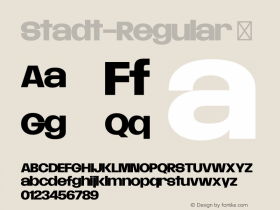 Stadt-Regular ☞ Version 1.000;PS 001.000;hotconv 1.0.70;makeotf.lib2.5.58329;com.myfonts.easy.associated-typographics.stadt.regular.wfkit2.version.4oBo Font Sample