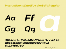 IntervalNextWideW01-SmBdIt Regular Version 1.00 Font Sample