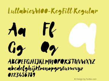 LullabiesW00-RegFill Regular Version 1.00 Font Sample