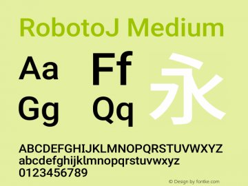 RobotoJ Medium Version 2.00; 2016-09-08 Font Sample