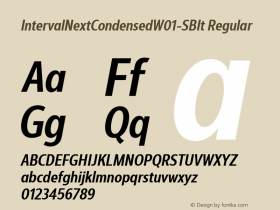 IntervalNextCondensedW01-SBIt Regular Version 1.00 Font Sample