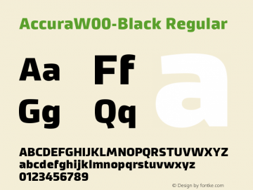 AccuraW00-Black Regular Version 1.10 Font Sample