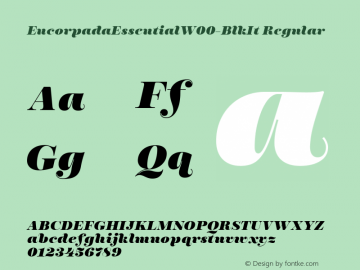 EncorpadaEssentialW00-BlkIt Regular Version 1.00 Font Sample