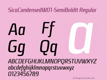 SicaCondensedW01-SemiBoldIt Regular Version 1.00图片样张