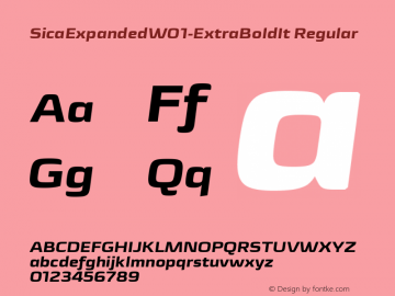 SicaExpandedW01-ExtraBoldIt Regular Version 1.00 Font Sample