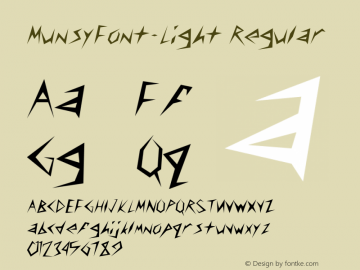 MunsyFont-Light Regular Converted from C:\TTFONTS\Munsy.TF1 by ALLTYPE图片样张
