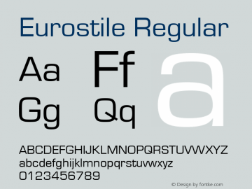 Eurostile Regular Version 1.10图片样张