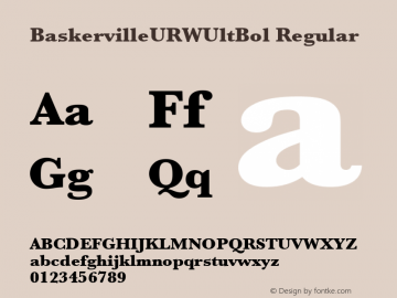 BaskervilleURWUltBol Regular Version 1.10 Font Sample