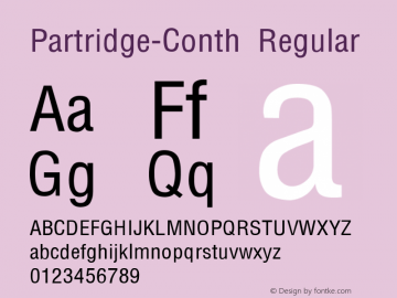 Partridge-Conth Regular Converted from C:\TEMP\partrcnt.TF1 by ALLTYPE Font Sample