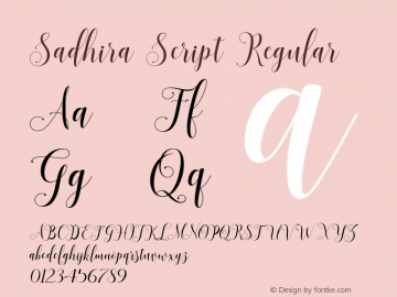 Sadhira Script Regular Version 1.000图片样张