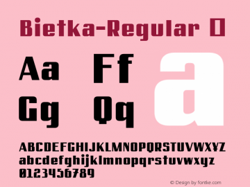 Bietka-Regular ☞ Version 1.000;com.myfonts.easy.rohh.bietka.regular.wfkit2.version.4mYQ Font Sample