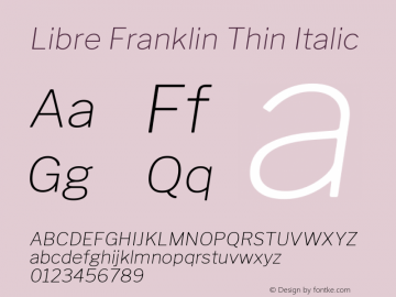 Libre Franklin Thin Italic Version 1.014图片样张
