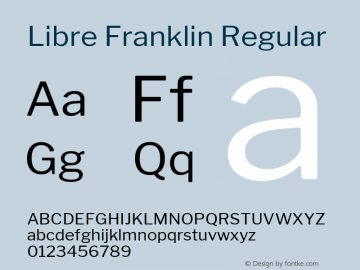 Libre Franklin Regular Version 1.014 Font Sample