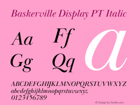 Baskerville Display PT Italic Version 1.000图片样张