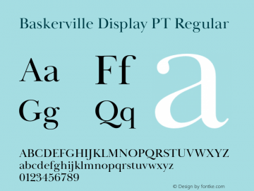 Baskerville Display PT Regular Version 1.000 Font Sample