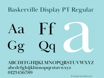 Baskerville Display PT Regular Version 1.000图片样张