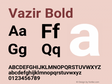 Vazir Bold Version 4.1.1 Font Sample