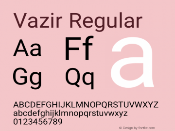 Vazir Regular Version 4.1.1 Font Sample