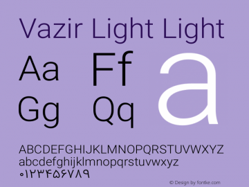 Vazir Light Light Version 4.1.1 Font Sample