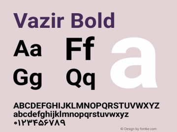 Vazir Bold Version 4.1.1 Font Sample