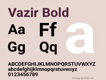Vazir Bold Version 4.1.1 Font Sample