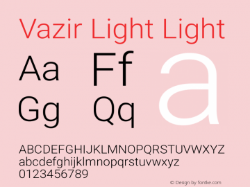 Vazir Light Light Version 4.1.1 Font Sample