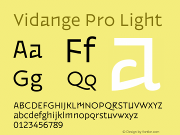 Vidange Pro Light Version 1.100 Font Sample