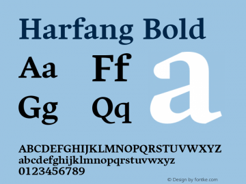 Harfang Bold Version 1.000 Font Sample