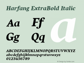 Harfang ExtraBold Italic Version 1.000图片样张