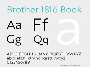 Brother 1816 Book Version 1.000 Font Sample