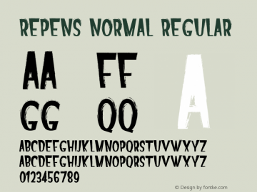 Repens Normal Regular Version 1.010;PS 001.010;hotconv 1.0.70;makeotf.lib2.5.58329 DEVELOPMENT Font Sample