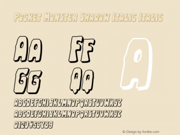 Pocket Monster Shadow Italic Italic Version 1.0; 2016 Font Sample