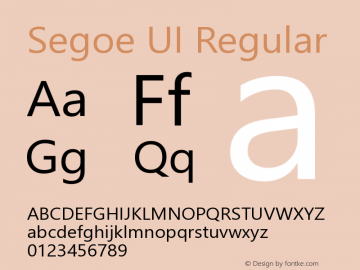 Segoe UI Regular Version 5.36 September 10, 2016 Font Sample