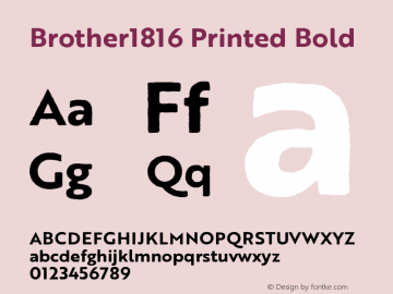 Brother1816 Printed Bold Version 1.000 Font Sample