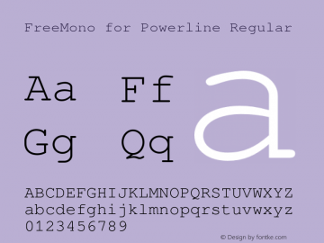 FreeMono for Powerline Regular Version 0412.2268 Font Sample