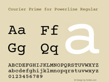 Courier Prime for Powerline Regular Version 1.203 Font Sample