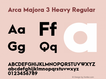 Arca Majora 3 Heavy Regular 1.0 Font Sample